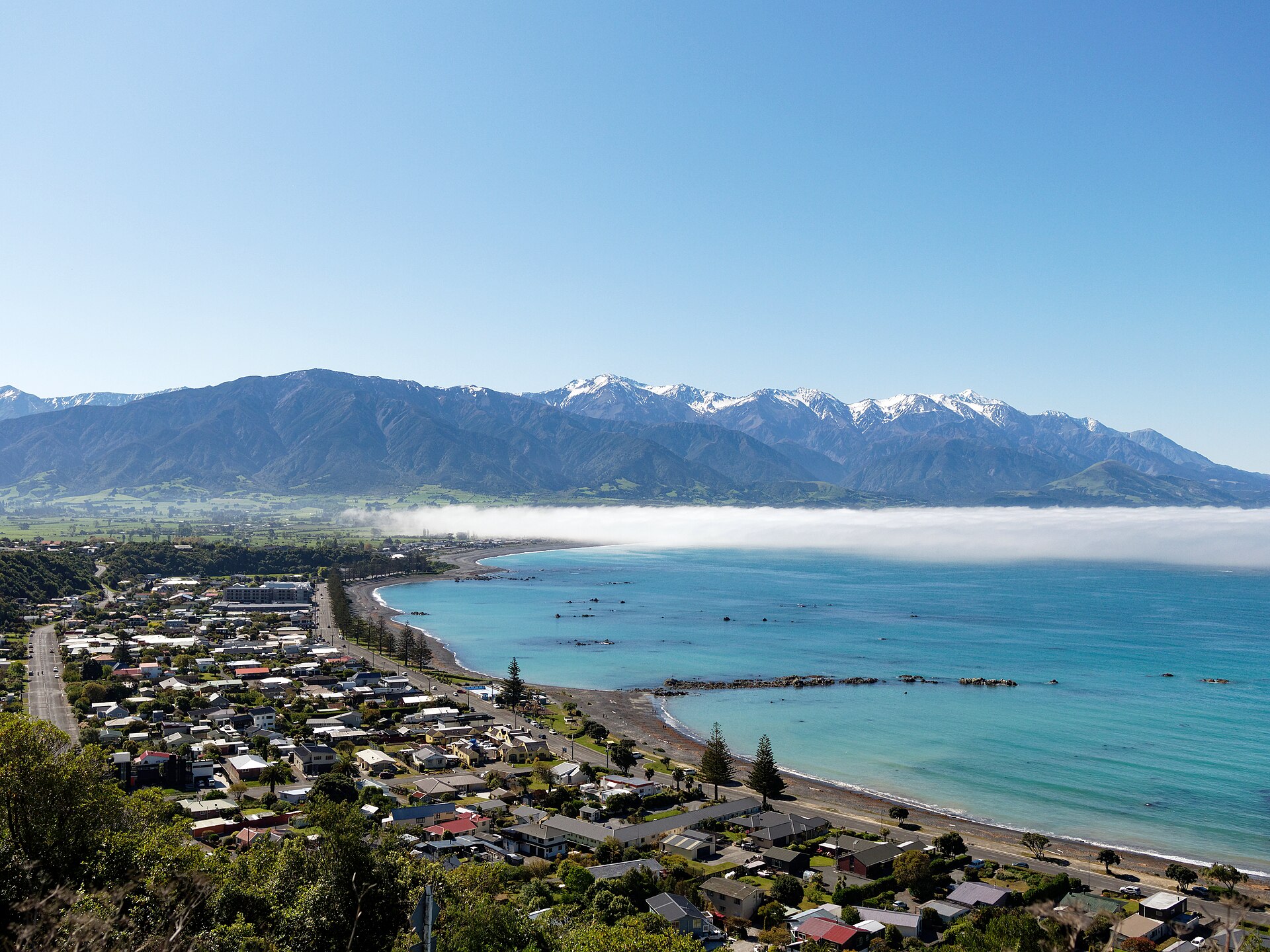 Kaikōura und die aus der Luft gefilmten Lichter